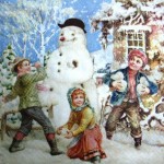 Салфетки для декупажа и украшения Новогоднего праздника "Праздник снеговика" - 20 шт.